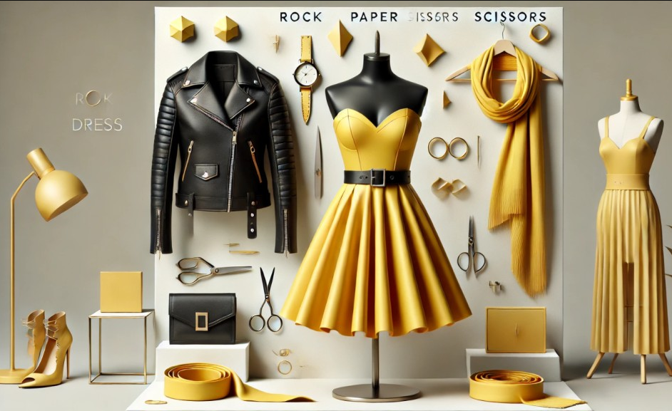 Rock Paper Scissors Yellow Dress